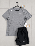 Nike Dri-FIT Running Set – Heather Grey/Black