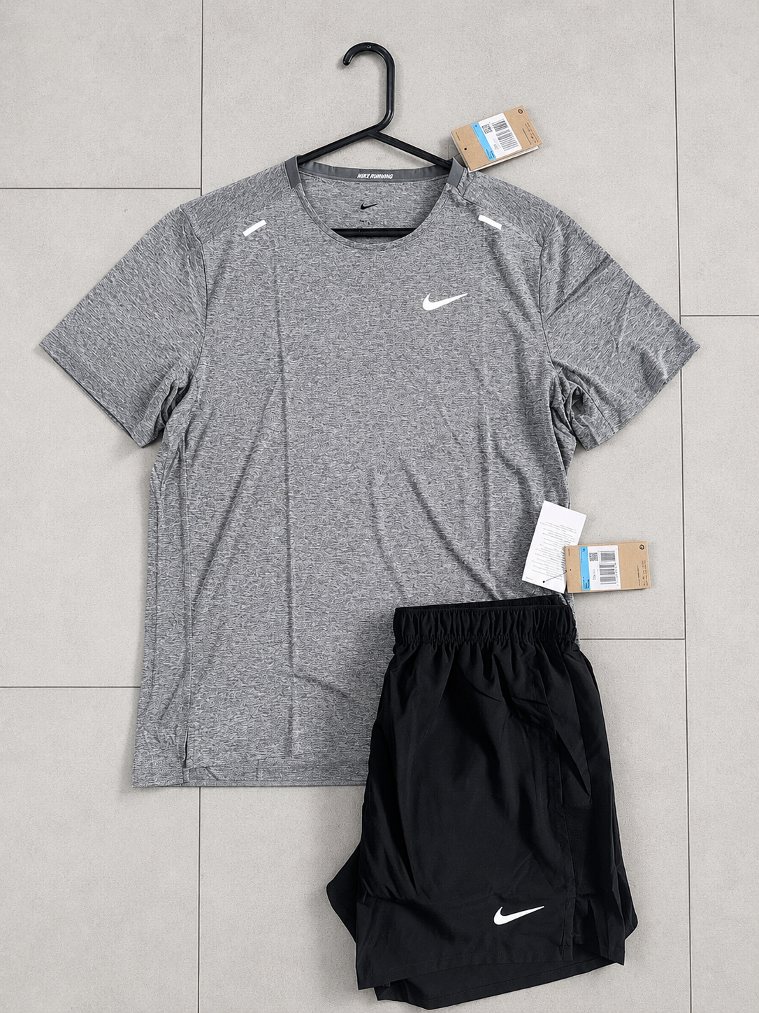 Nike Dri-FIT Running Set – Heather Grey/Black