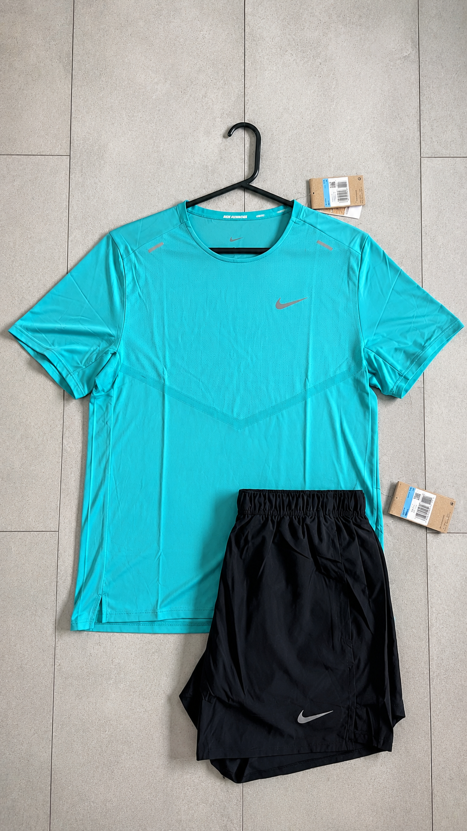 Nike Dri-FIT Running Set – Aqua Blue/Black