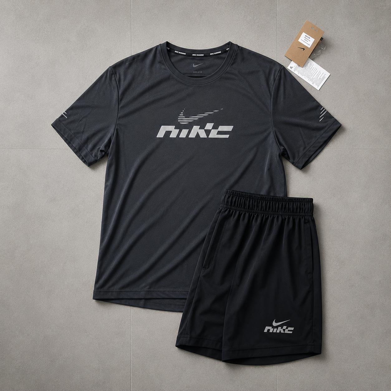 Nike Dri-FIT Graphic Running Set – Black/Smoke Grey